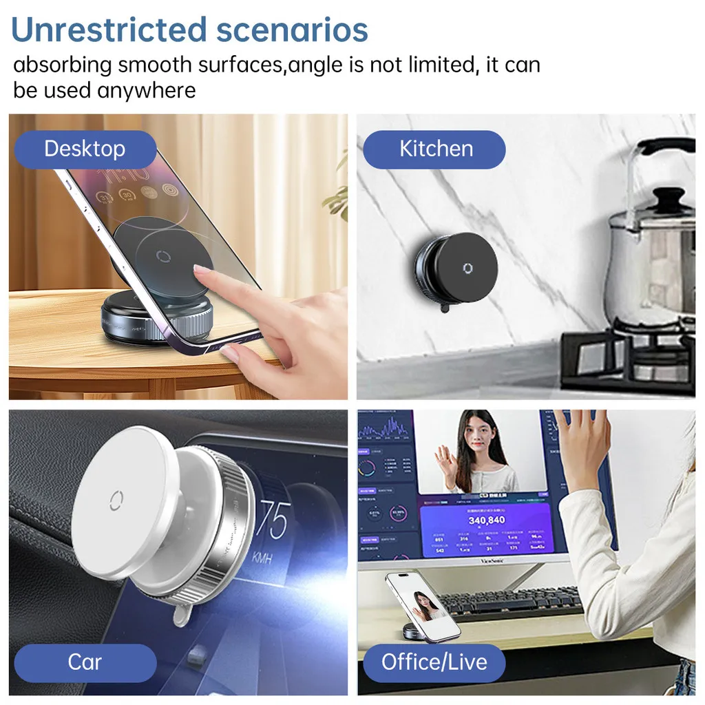 Ảnh Giá đỡ điện thoại từ tính gắn trên ô tô Fonken 360° Giá đỡ hấp phụ hút chân không xoay Giá đỡ cốc hút Giá đỡ điện thoại 3
