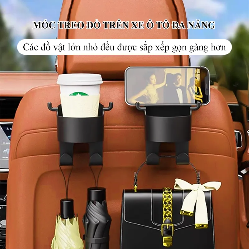 Ảnh Giá đỡ cốc gắn sau ghế ô tô MYT Móc treo đồ kiêm giá đỡ cốc nước cố định gắn sau ghế ô tô chất liệu nhựa ABS 2