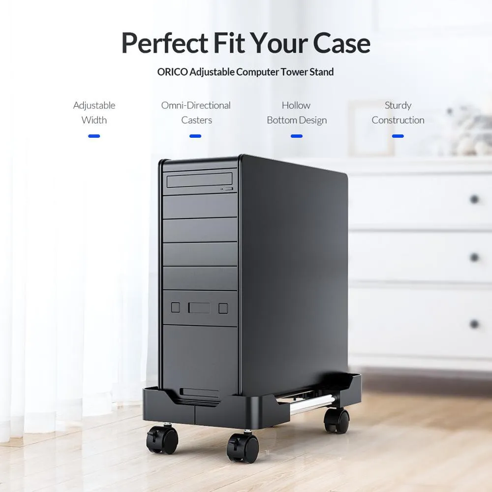 Ảnh Giá đỡ CPU máy tính ORICO ABS có bánh xe Giá đỡ dọc ổn định cho vỏ máy tính Tháp PC Thiết kế rỗng nhiệt chống nước (CPB) 2
