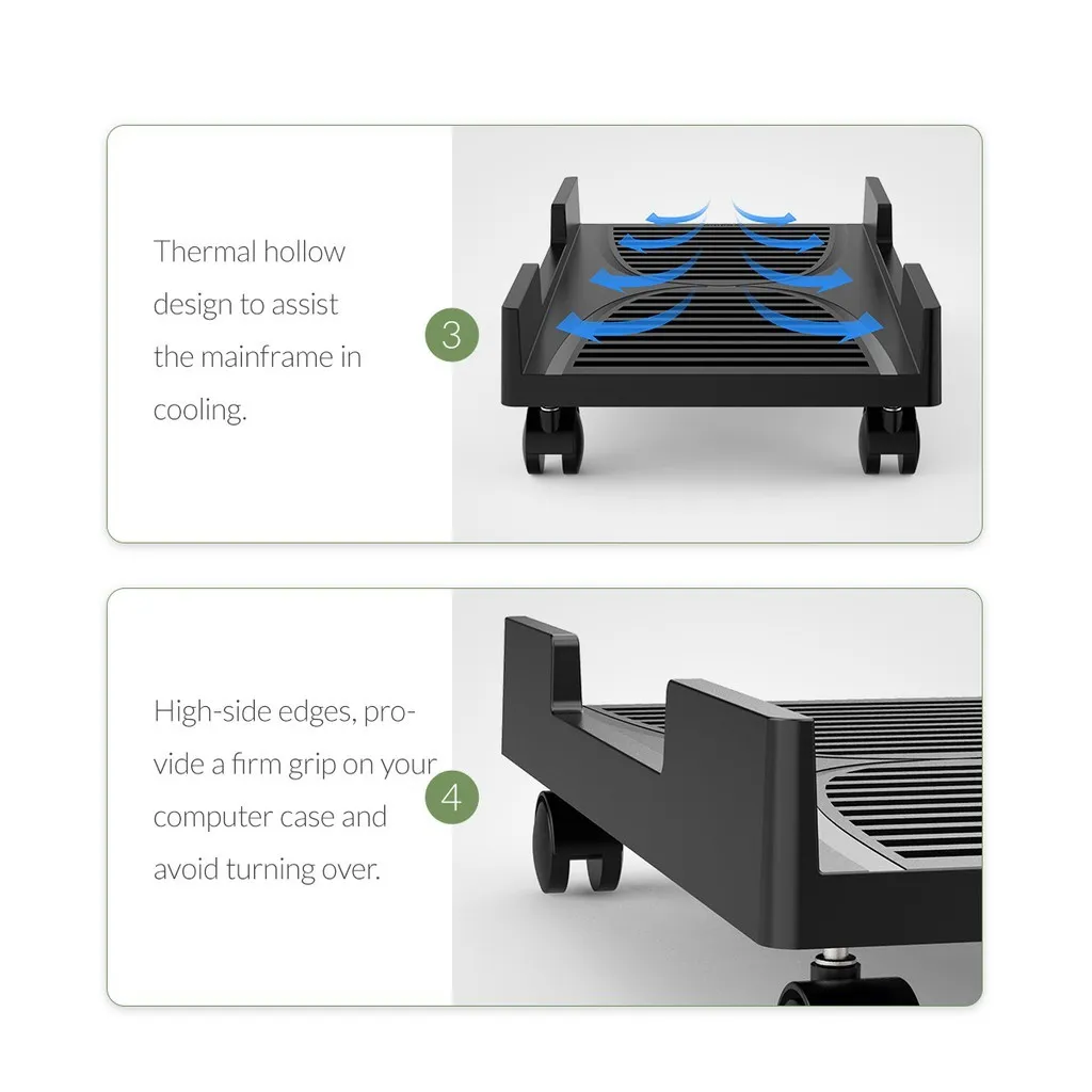 Ảnh Giá đỡ CPU máy tính ORICO ABS có bánh xe Giá đỡ dọc ổn định cho vỏ máy tính Tháp PC Thiết kế rỗng nhiệt chống nước (CPB) 4