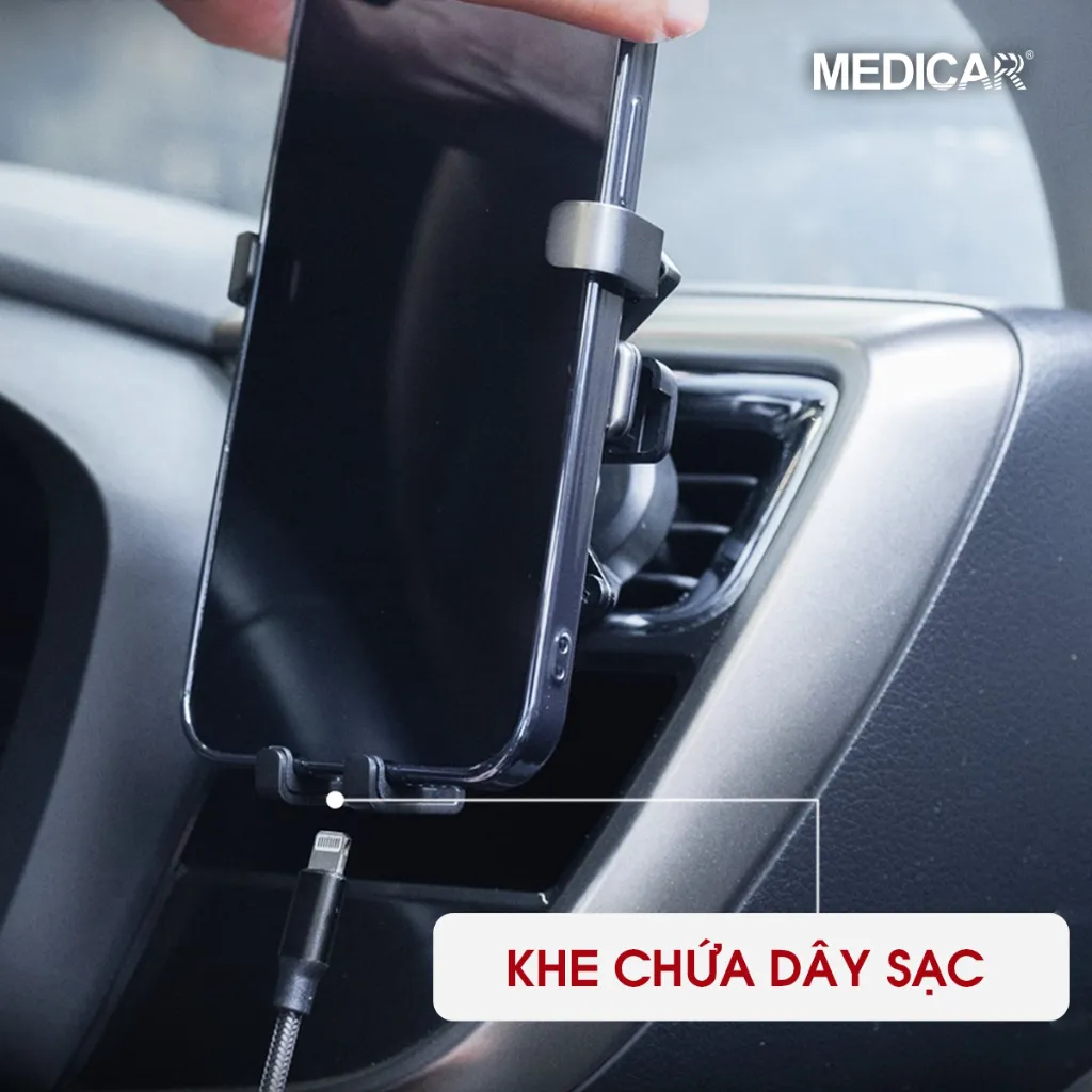 Ảnh Giá đỡ điện thoại chống rung ô tô MEDICAR V1 hợp kim nhôm cao cấp, phù hợp mọi dòng điện thoại, thao tác 1 tay tiện lợi 4