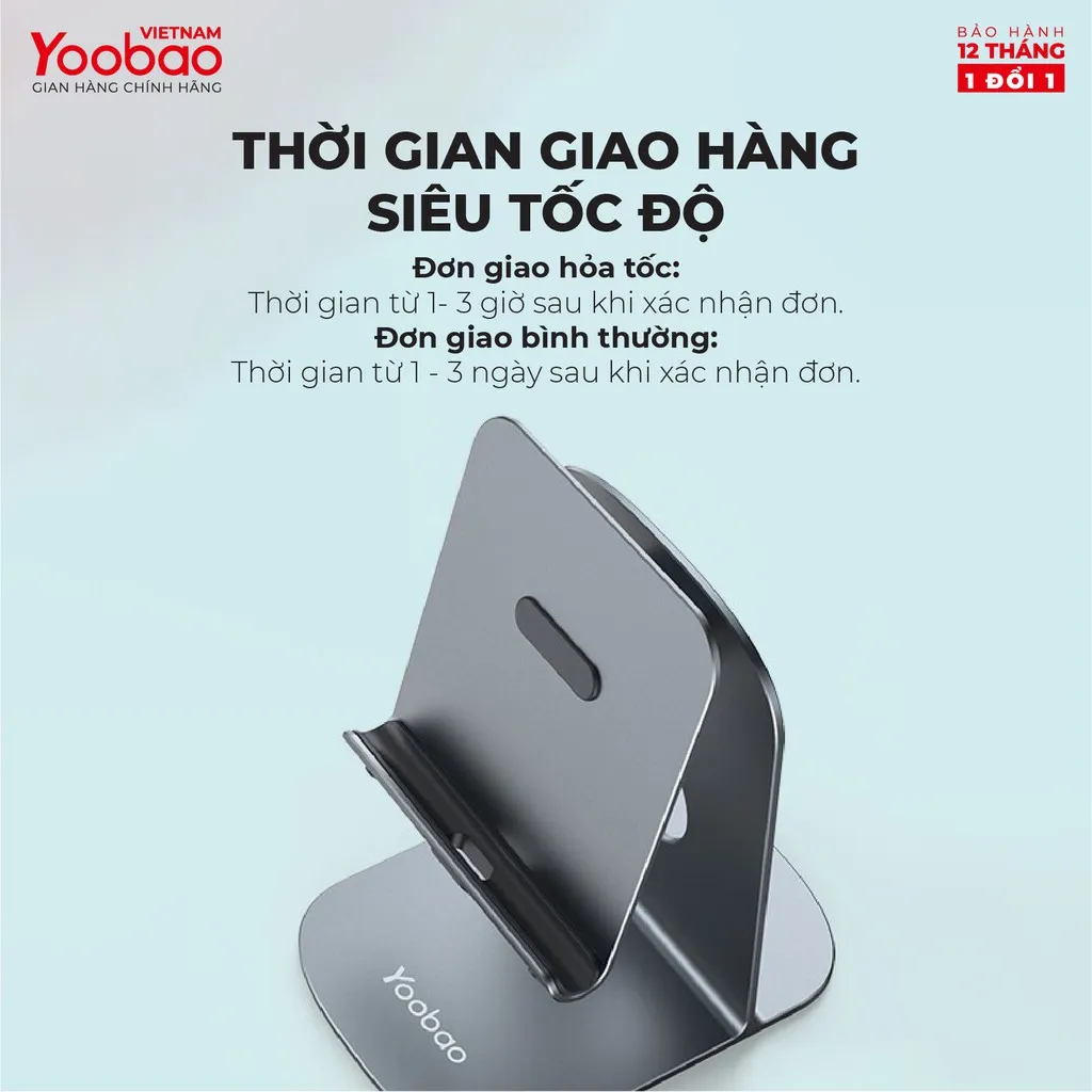 Ảnh Giá đỡ điện thoại để bàn YOOBAO B4 Hợp kim nhôm Điều chỉnh độ cao - Hàng chính hãng - Bảo hành 12 tháng 2