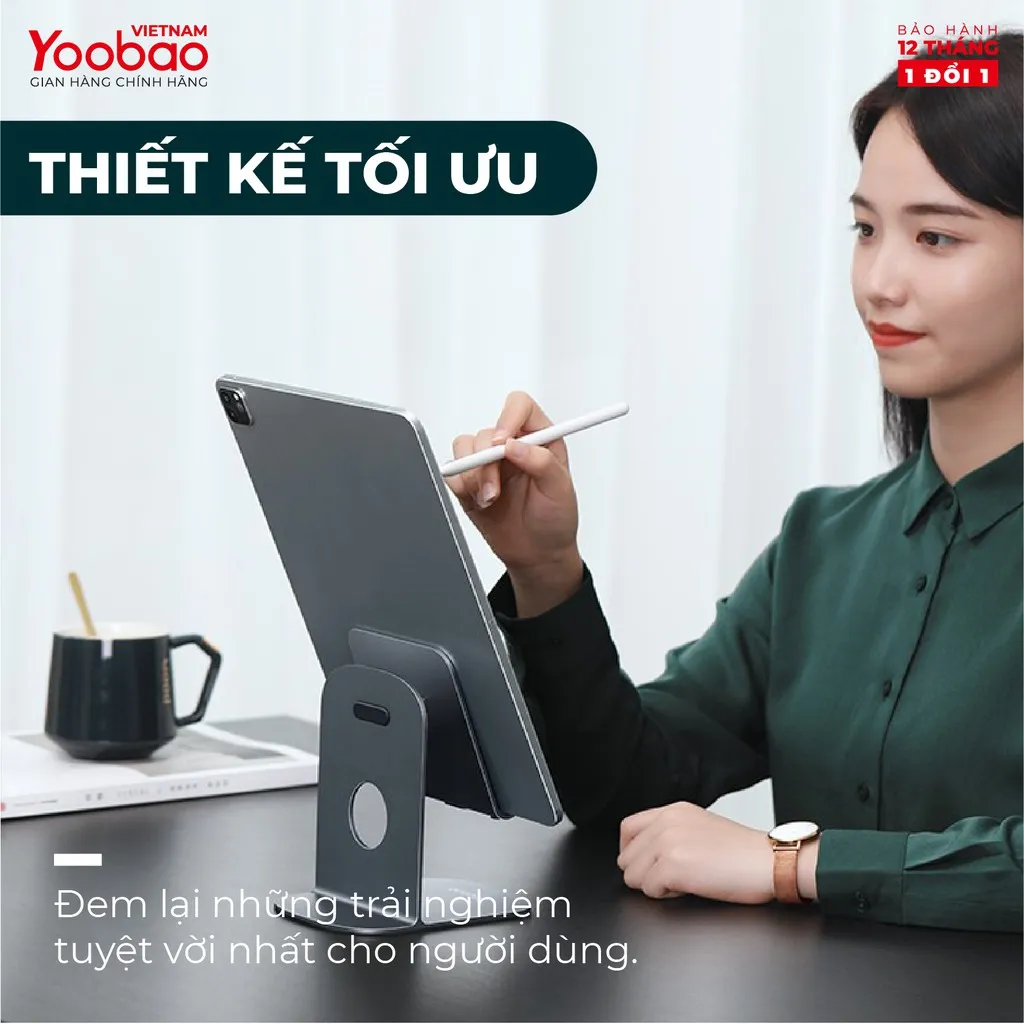 Ảnh Giá đỡ điện thoại để bàn YOOBAO B5 - Hợp kim nhôm - Điều chỉnh độ cao - Hàng chính hãng - Bảo hành 12 tháng 4