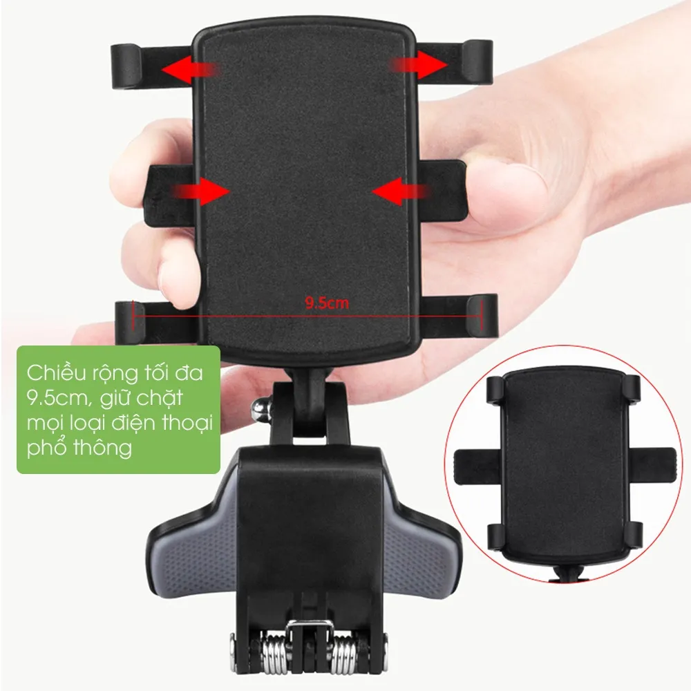 Ảnh Giá đỡ điện thoại ô tô, kẹp taplo xoay 360 độ kèm bảng số điện thoại, phụ kiện xe hơi Tâm Luân 3