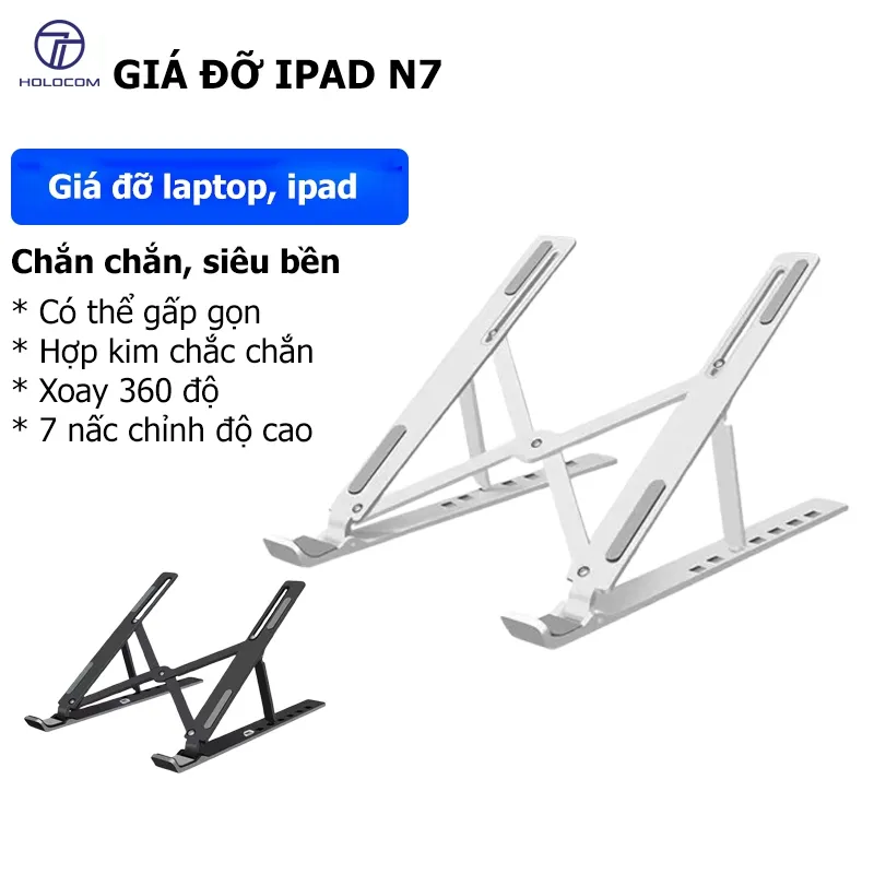 Review Giá Đỡ Laptop HOLOCOM N7 Hợp Kim Nhôm Điều Chỉnh - Chỉ 71K