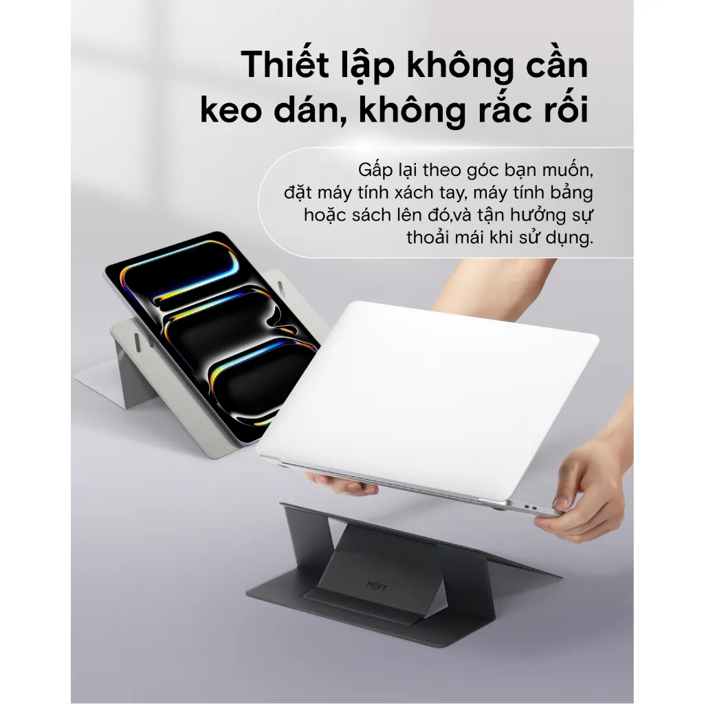 Ảnh Giá đỡ vô hình MOFT Giá đỡ máy tính xách tay có thể gập lại Thiết kế không dính có thể điều chỉnh - One Piece cho máy tính bảng và máy tính xách tay. 2