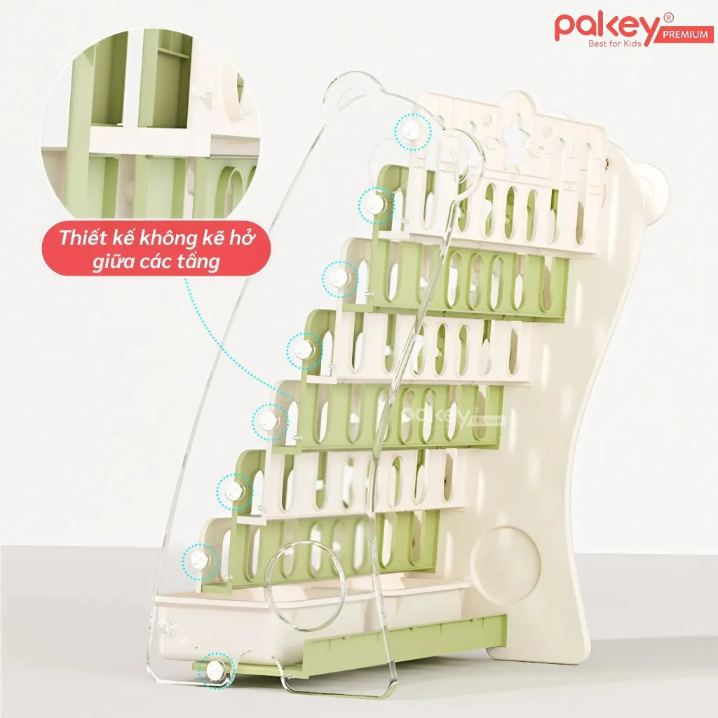 Ảnh Giá Sách 4 Tầng Cho Bé Pakey Hình Gấu Dễ Thương Kèm 2 Hộc Đựng Đồ Chơi Tiện Lợi, Kệ Đựng Sách Nhiều Ngăn 3