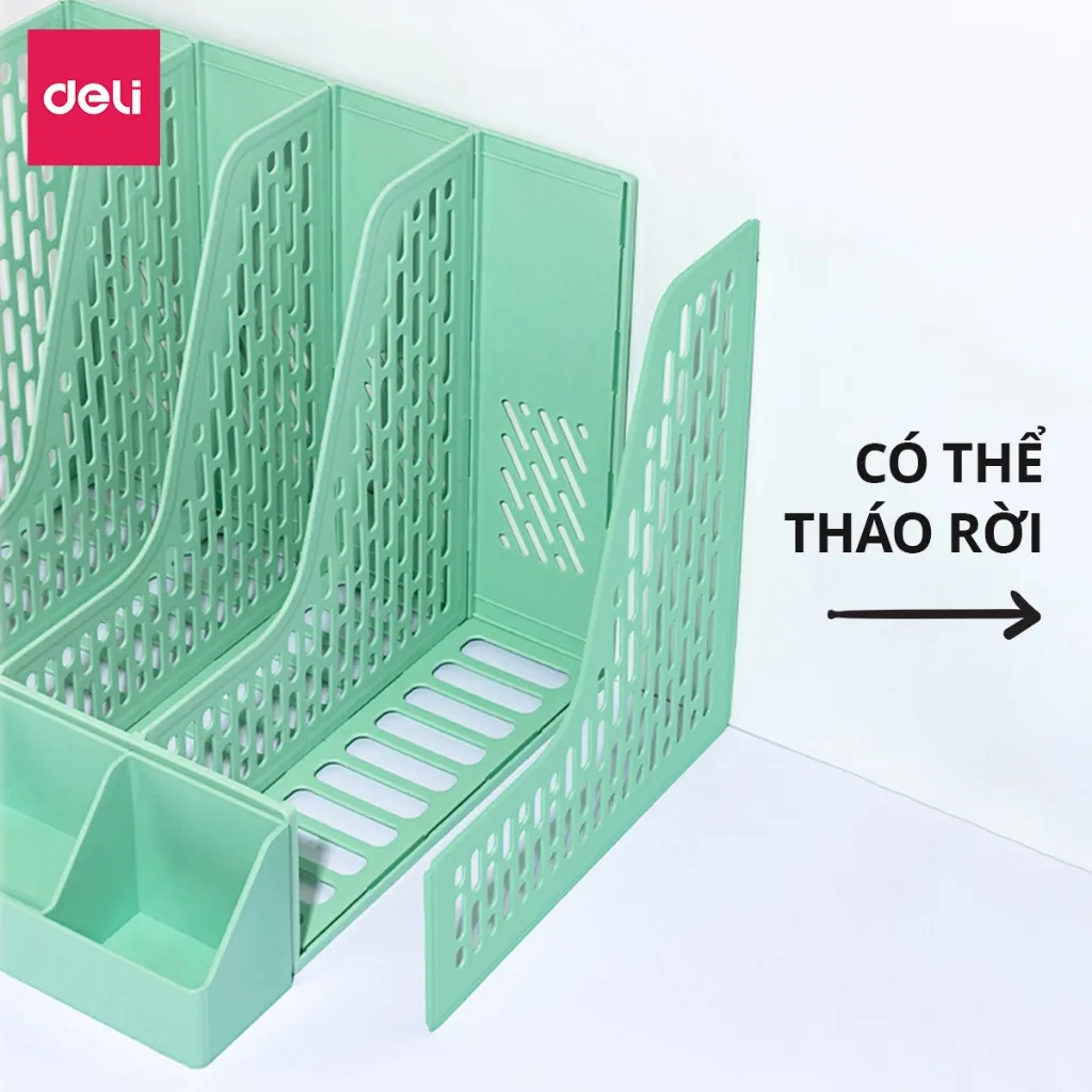 Ảnh Giá Đựng Tài Liệu DELI 4 Ngăn Kệ Đựng Sách Vở Hồ Sơ Giấy Tờ Văn Phòng Màu Pastel Dễ Thương Nhỏ Gọn 4