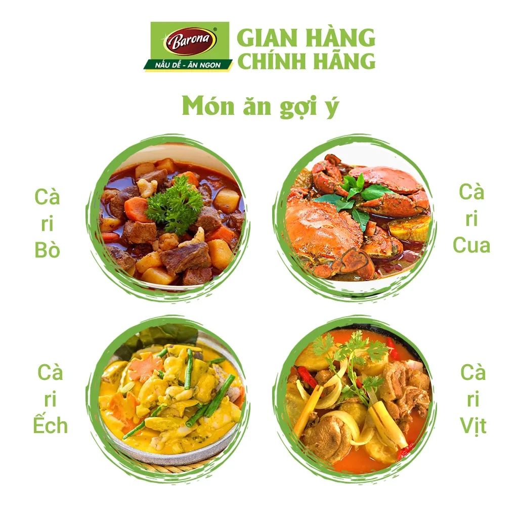 Ảnh Gia Vị Cà Ri Barona 80g ướp ngon chuẩn vị không cần nêm nếm 3