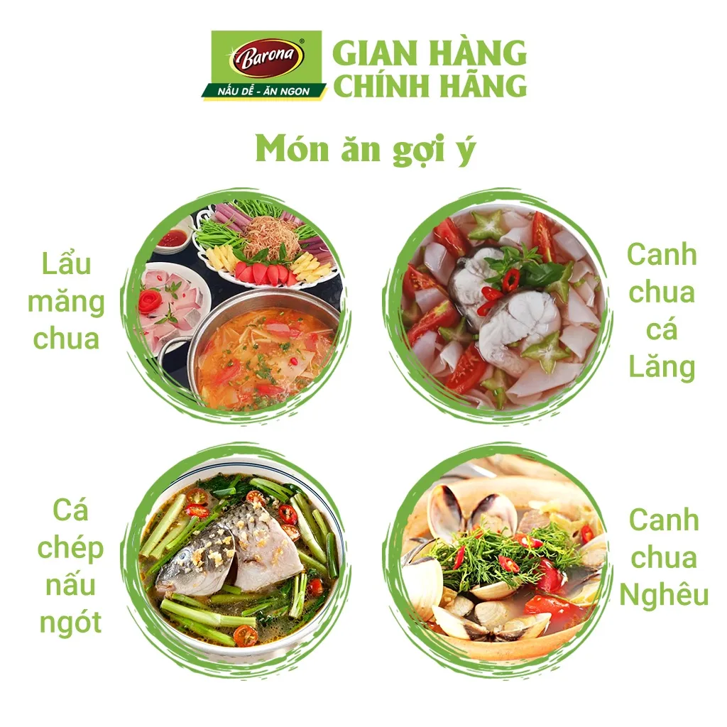 Ảnh Gia Vị Canh Chua Barona 80g chay mặn dùng được, tươi ngon chuẩn vị không cần nêm nếm 4
