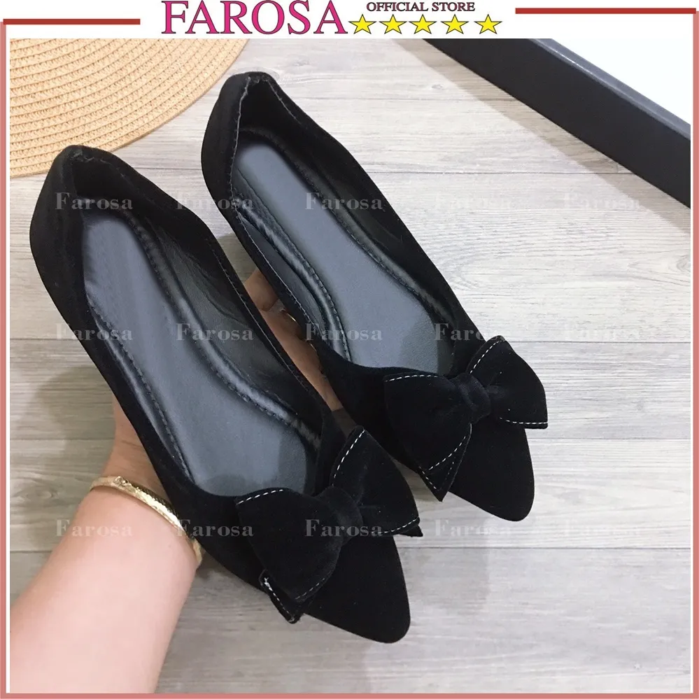 Ảnh Giày bệt búp bê nữ nữ mũi nhọn FAROSA phối nơ nhung xinh xắn êm chân mã B4 2