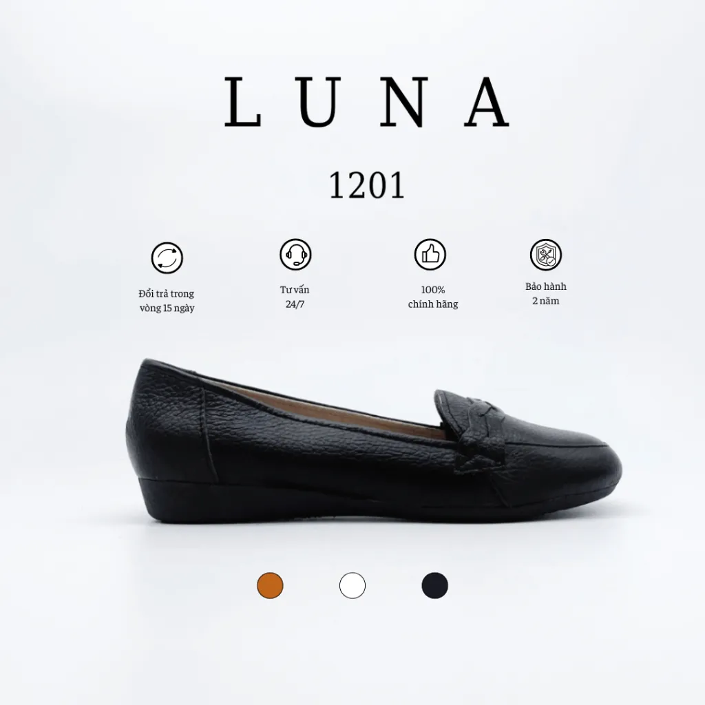 Ảnh Giày bệt nữ 2p LUNASHOES 1201 mũi trọn họa tiết đẹp êm chân phù hợp mọi lứa tuổi 1