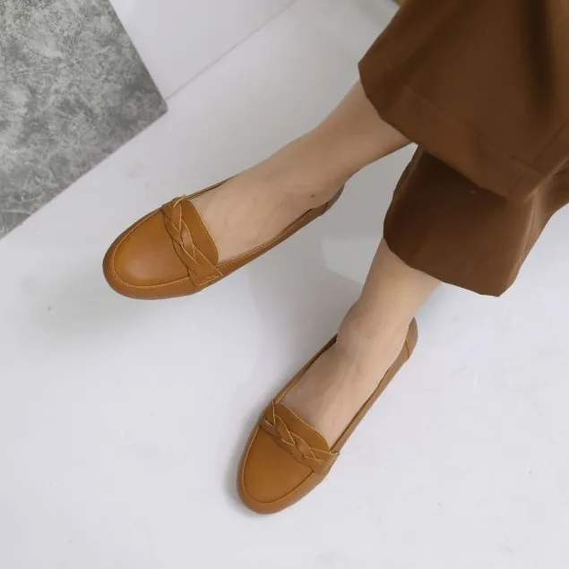 Ảnh Giày bệt nữ 2p LUNASHOES 1201 mũi trọn họa tiết đẹp êm chân phù hợp mọi lứa tuổi 4
