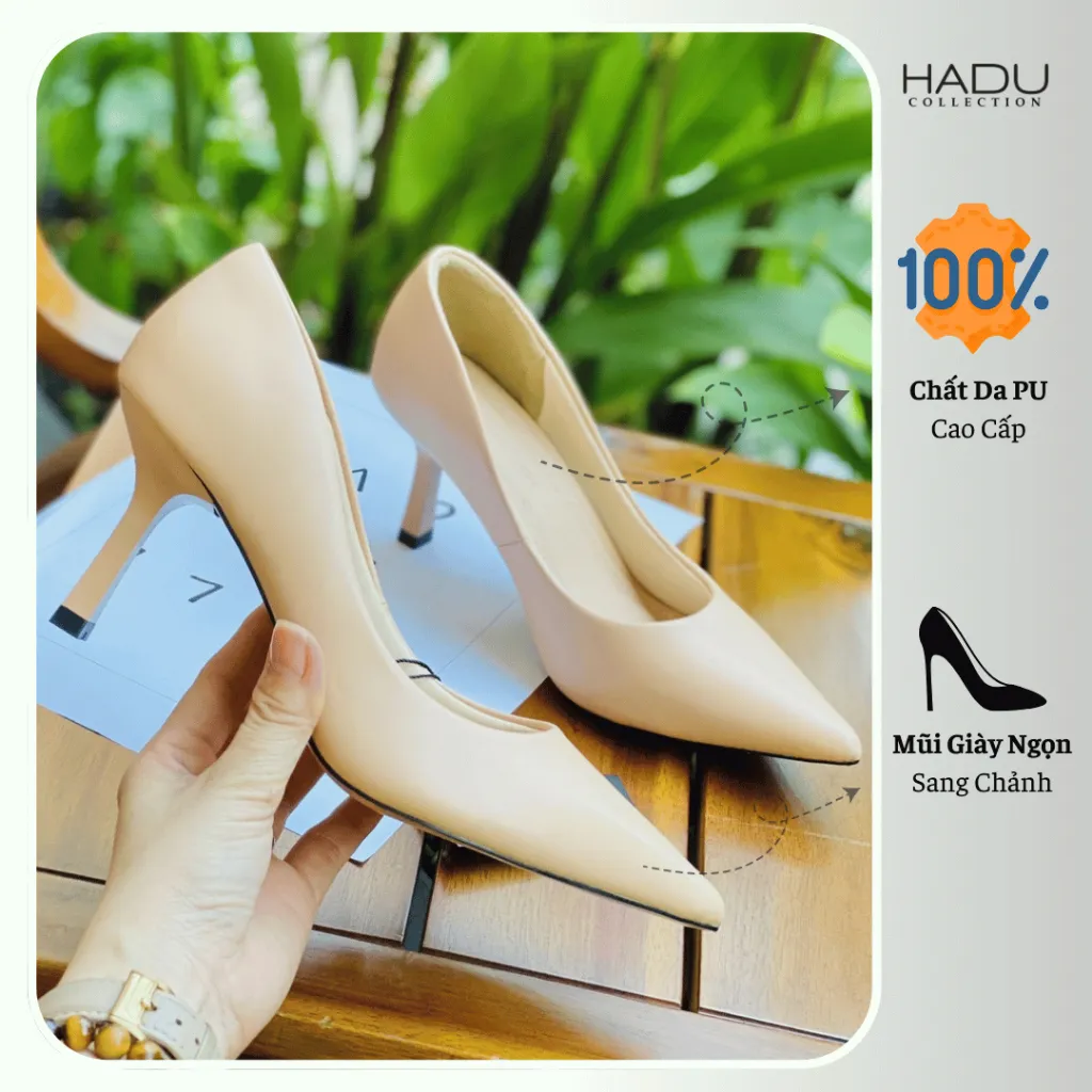 Ảnh Giày Bít Cao Gót 7P Công Sở Da Mềm HADU GG760 Lót Khử Mùi Êm Ái BH 12 Tháng 4