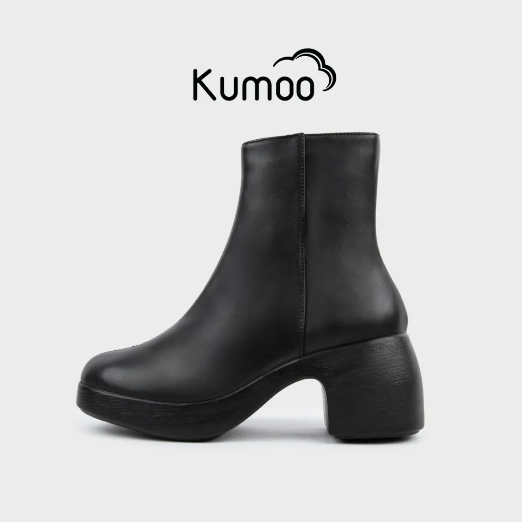 Ảnh Giày Boot Nữ Cao Gót Kumoo DARA Màu Đen BL-CG-KUMO-003-A Boot Lửng Nữ Thời Trang, Cá Tính 1