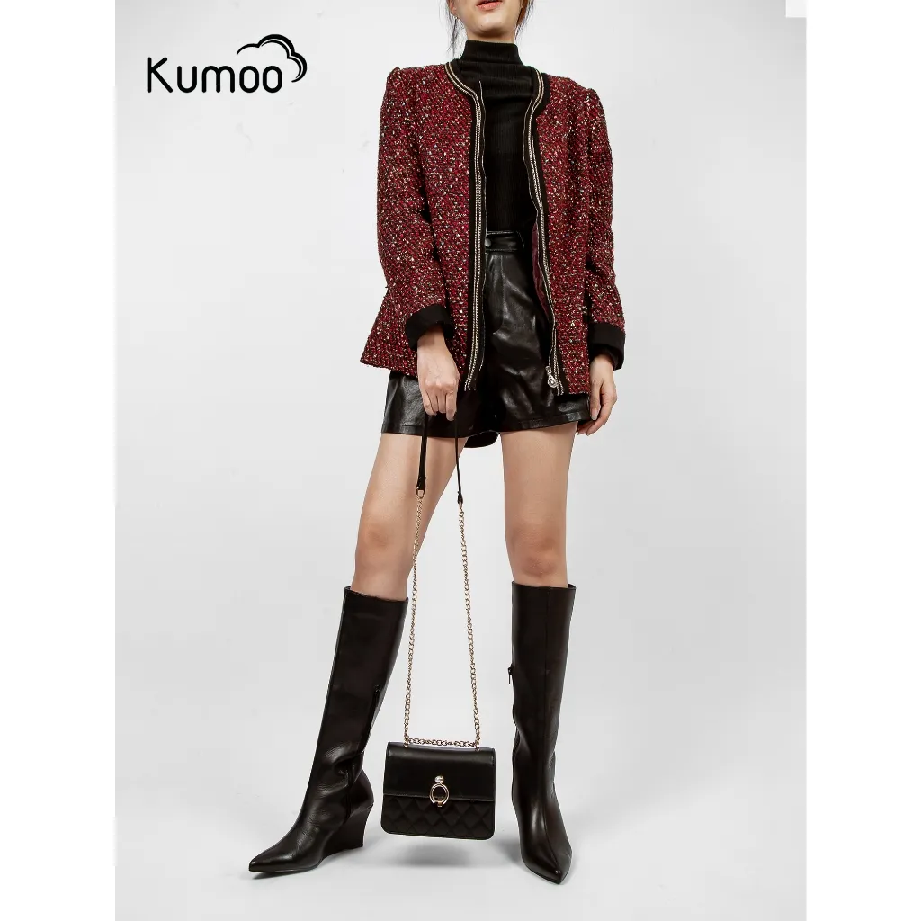 Ảnh Giày Boot Nữ Kumoo Iris Da Nappa Phong Cách Chic Style Cá Tính Quý Cô Thời Trang BDG-DX-KUMO-001-A 2