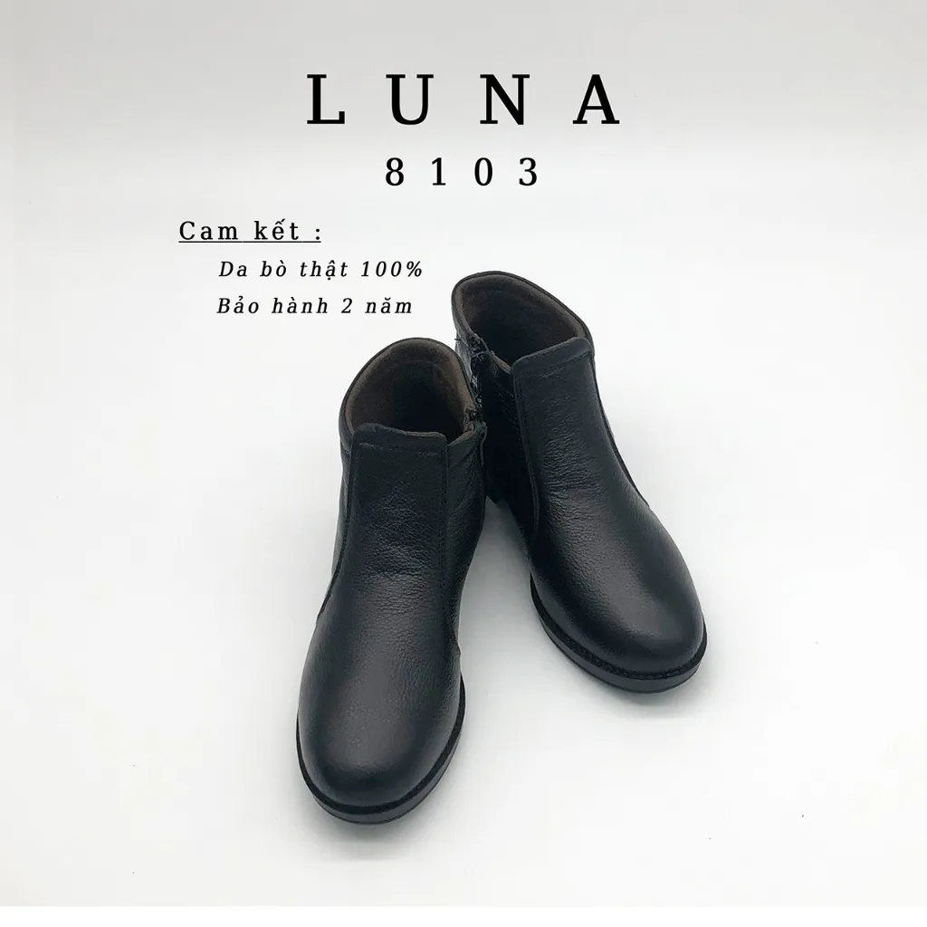 Ảnh Giày Bốt Nữ Boot nữ LUNASHOES 8103 Da bò 100% cao 3p đế tpr chống trơn lót siêu êm bảo hành 2 năm 2