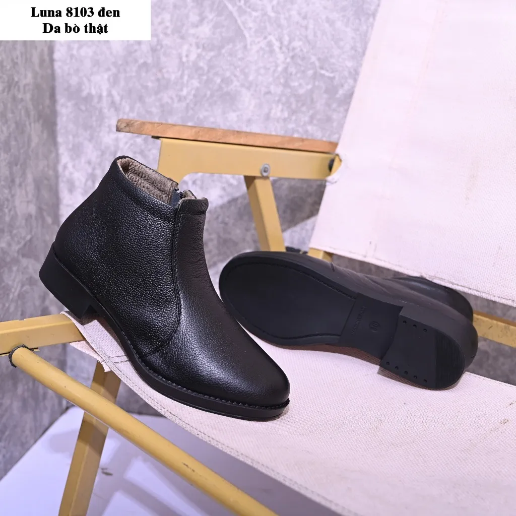 Ảnh Giày Bốt Nữ Boot nữ LUNASHOES 8103 Da bò 100% cao 3p đế tpr chống trơn lót siêu êm bảo hành 2 năm 4