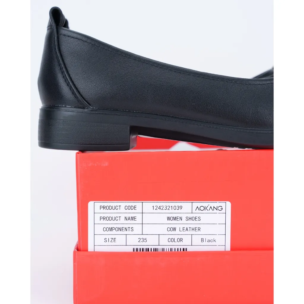 Ảnh Giày Búp Bê Ballerina Cổ Điển Da Bò AOKANG 1242321039 3