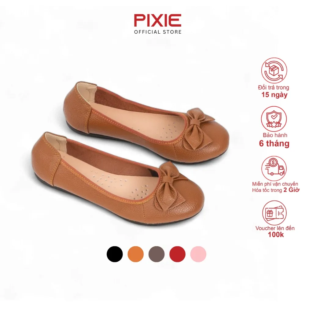 Ảnh Giày Búp Bê Bệt Da Thật Êm Pixie X424 1