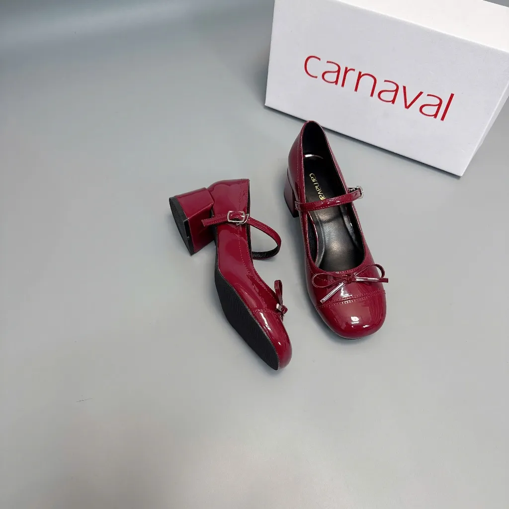 Ảnh Giày Búp Bê Nữ Cao Gót 4cm Thời Trang Carnaval - Kiểu Dáng Lolita, Phong Cách Tiểu Thư - VS107 2