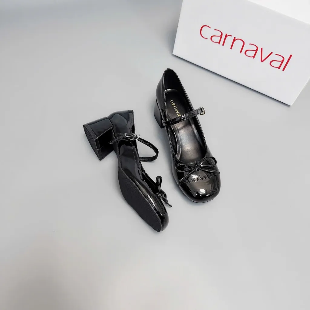 Ảnh Giày Búp Bê Nữ Cao Gót 4cm Thời Trang Carnaval - Kiểu Dáng Lolita, Phong Cách Tiểu Thư - VS107 3