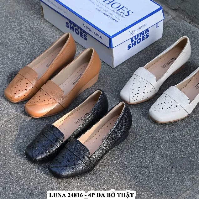 Ảnh Giày búp bê nữ đế xuồng 5p LUNASHOES 2105 da bò mềm bảo hành tới 3 năm lỗi 1 đổi 1 mũi vuông 4