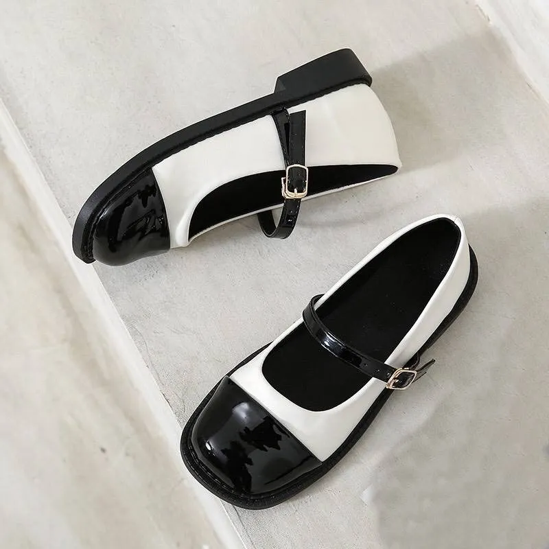 Ảnh Giày búp bê nữ Lolita mũi vuông FAROSA - V1 giày marry đế 2cm phối da cực phong cách 2