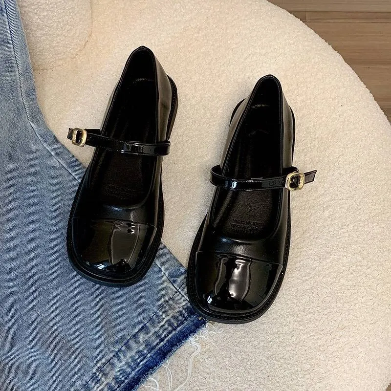 Ảnh Giày búp bê nữ Lolita mũi vuông FAROSA - V1 giày marry đế 2cm phối da cực phong cách 4
