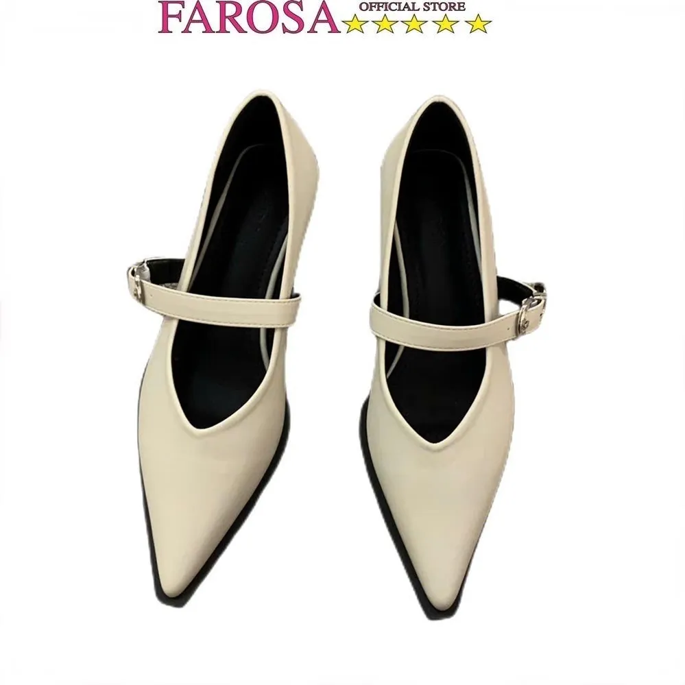 Ảnh Giày bup bê nữ mũi nhọn FAROSA -K74 giày marry janes chất da lỳ mềm siêu đẹp siêu hót 1