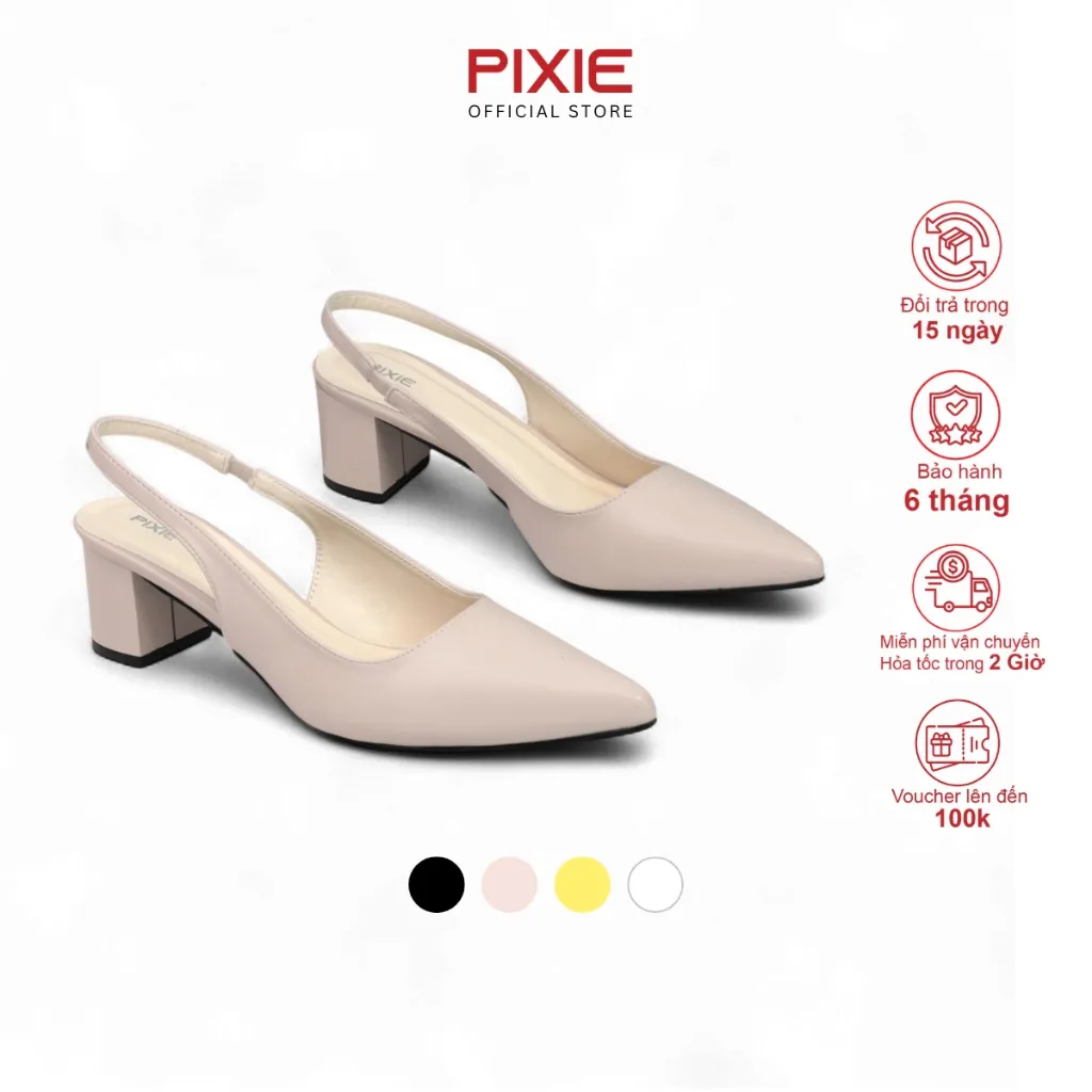 Ảnh Giày Cao Gót 5cm SlingBack Hậu Thun Pixie H350 1