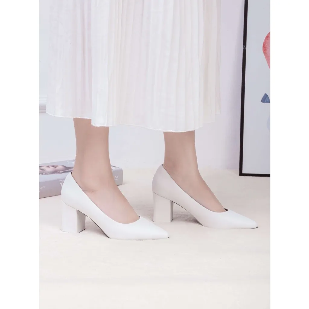 Ảnh Giày Cao Gót 6cm Đế Vuông Mũi Nhọn Basic Pixie P159 4
