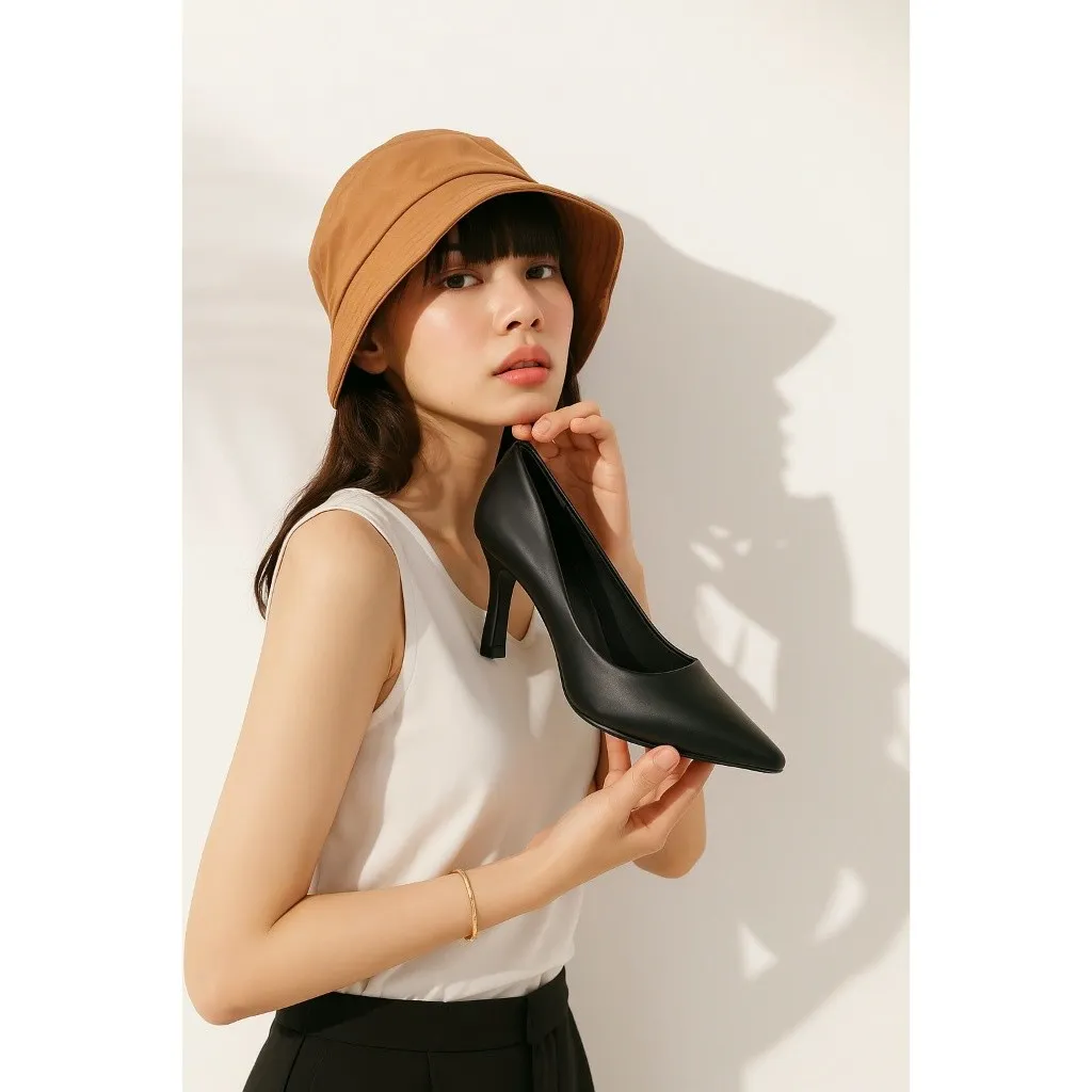Ảnh Giày Cao Gót 7cm Basic Mũi Nhọn Mềm Pixie X457 4