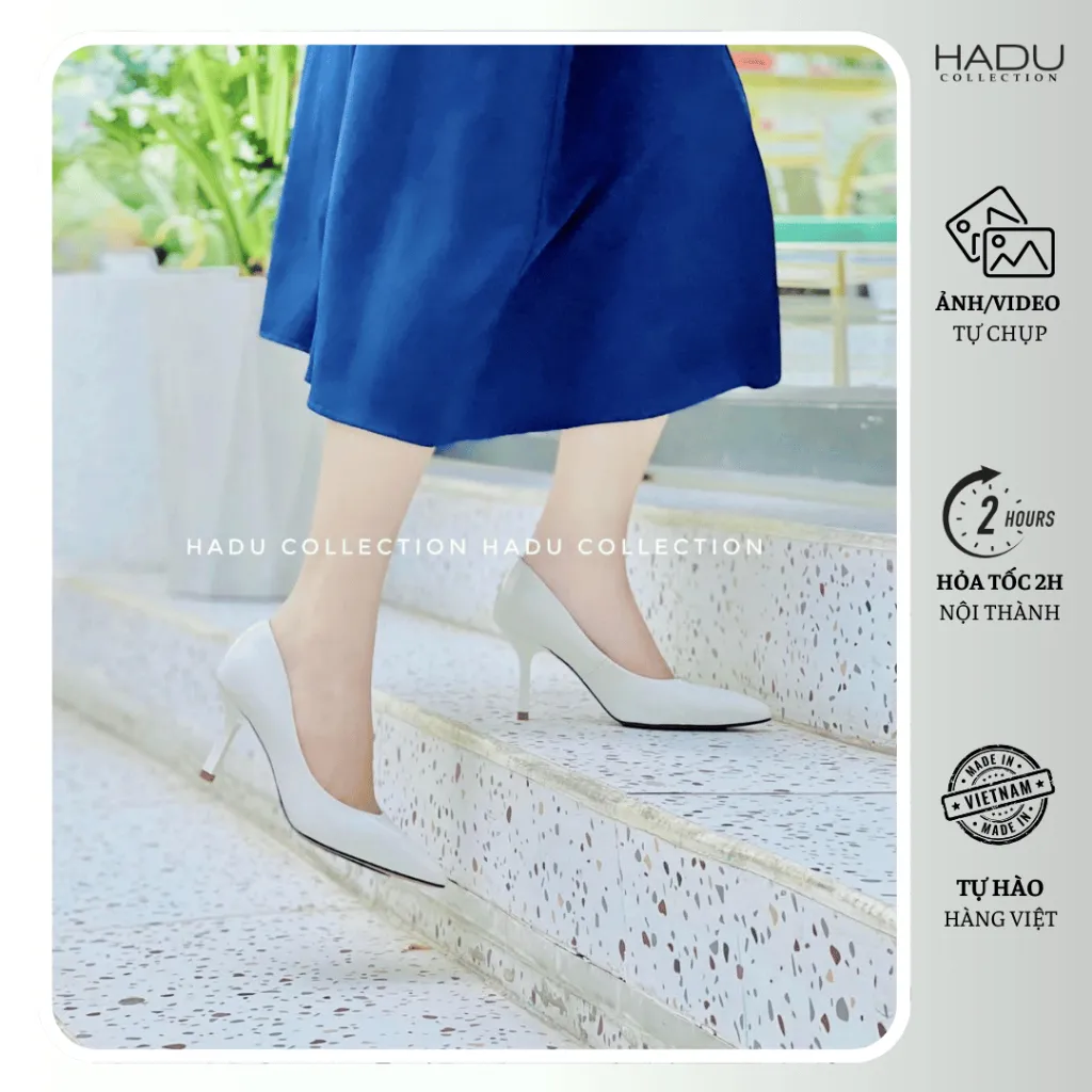 Ảnh Giày Cao Gót 7P Bít Mũi Công Sở Da Mềm HADU G760 Lót Khử Mùi Êm Ái BH 12 Tháng 2