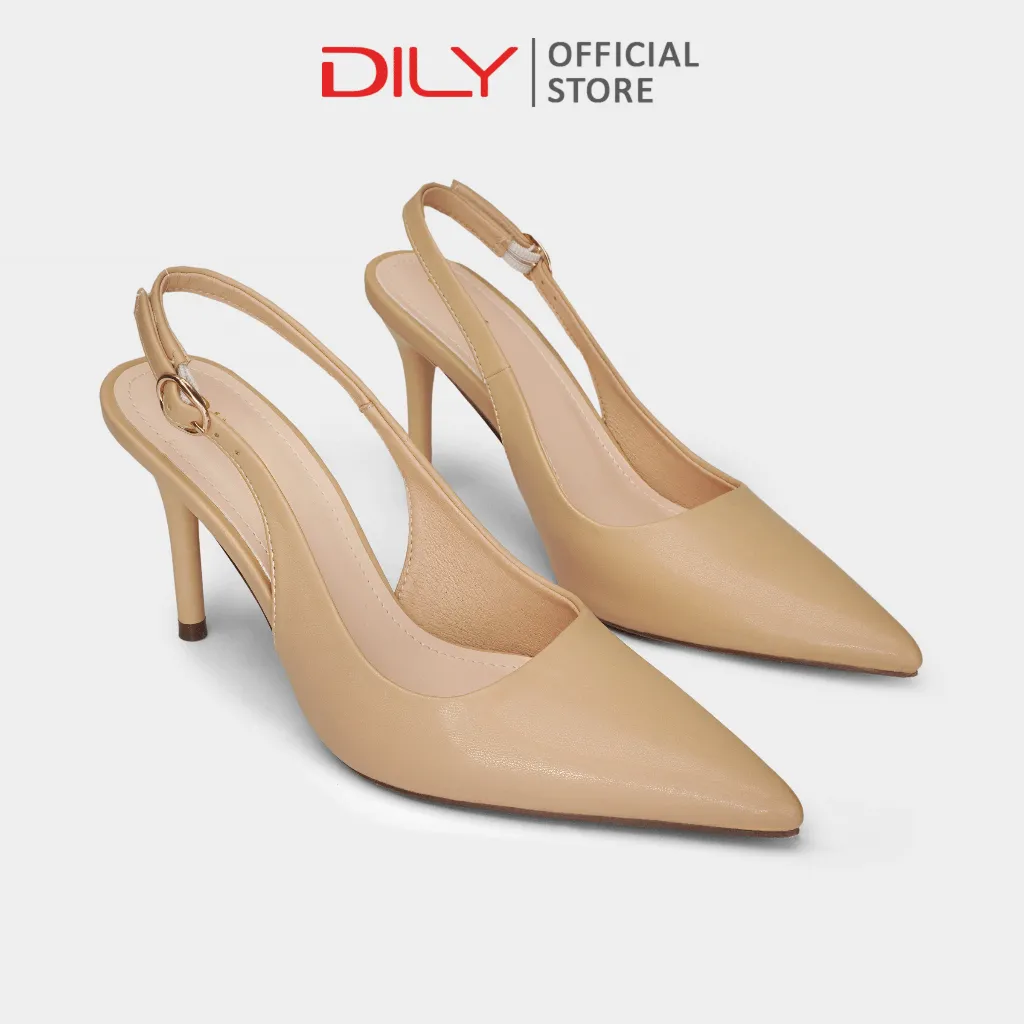 Ảnh Giày cao gót bít mũi nữ DILY quai hậu thanh mảnh ,giày slingback nữ tiện lợi gót nhọn cao 8cm AA0452 1