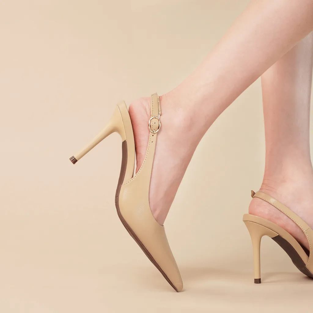 Ảnh Giày cao gót bít mũi nữ DILY quai hậu thanh mảnh ,giày slingback nữ tiện lợi gót nhọn cao 8cm AA0452 4