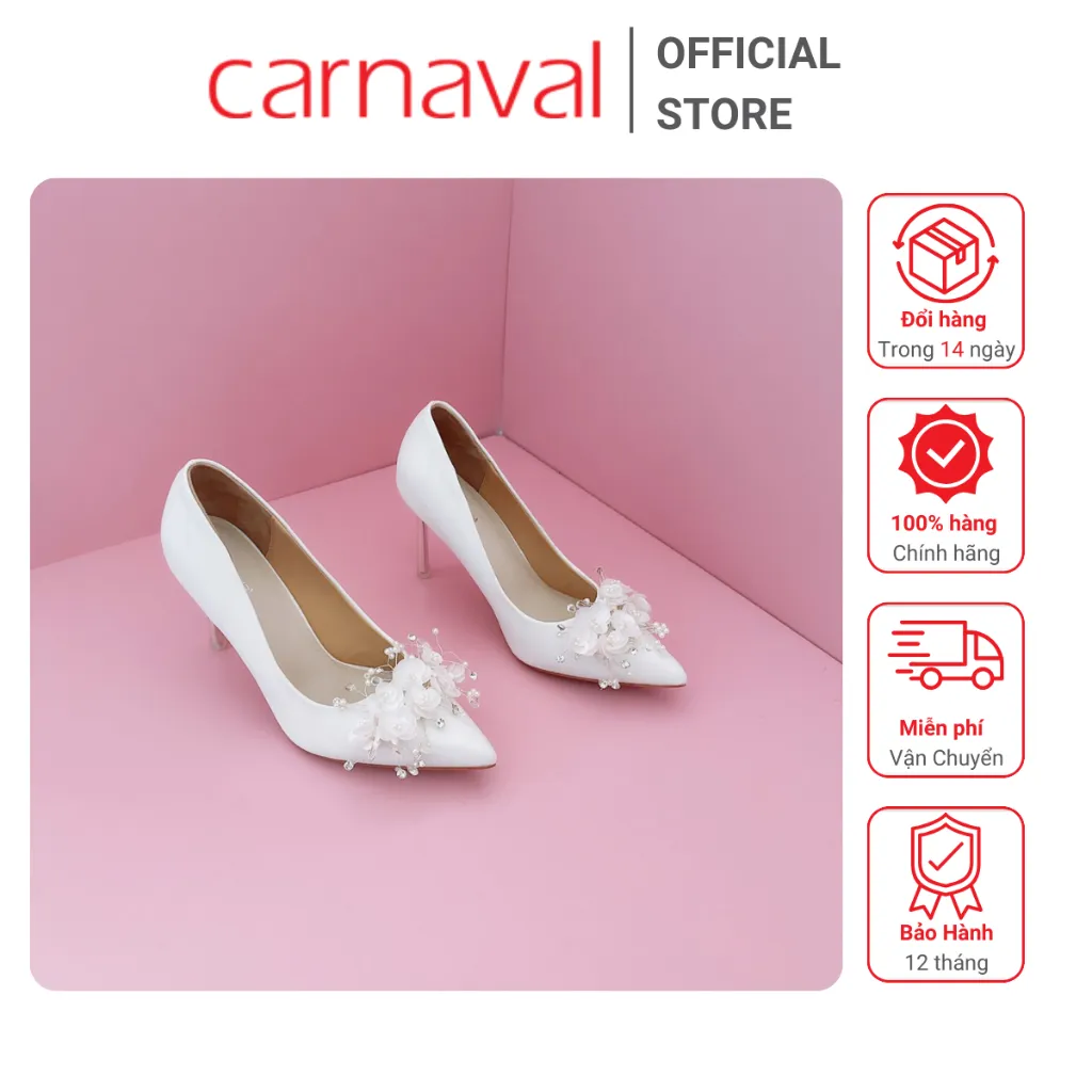 Ảnh Giày Cao Gót Cưới Carnaval Đính Hoa Thủ Công - Nét Thanh Lịch và Sang Trọng Dành Cho Cô Dâu - VS46 1