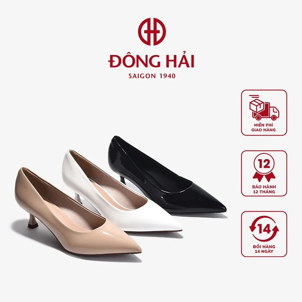 Ảnh Giày Cao Gót Đông Hải Mũi Nhọn Da Bóng - G81S1 1