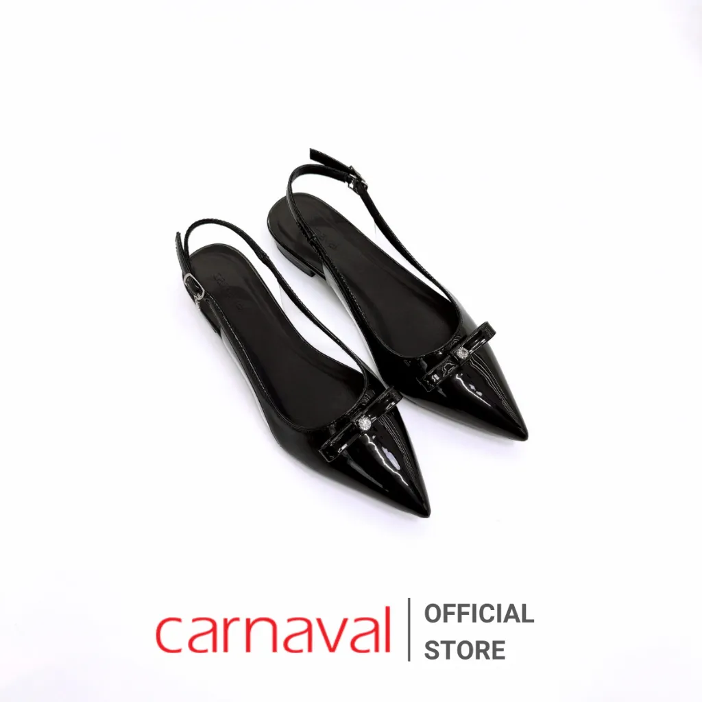 Ảnh Giày Cao Gót Đế Bệt 2cm Khuyết Eo Mika Mũi Nhọn Đính Nơ Carnaval Siêu Sang - VS123 2