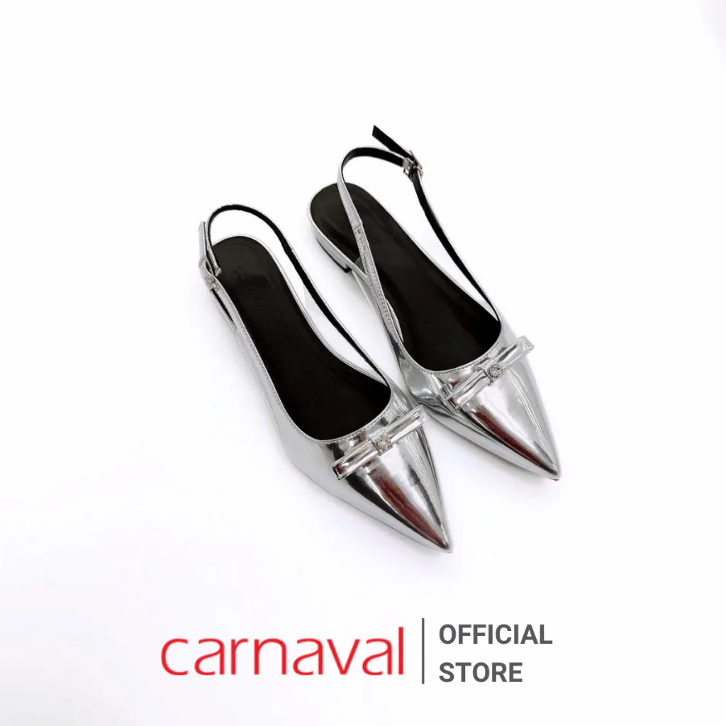 Ảnh Giày Cao Gót Đế Bệt 2cm Khuyết Eo Mika Mũi Nhọn Đính Nơ Carnaval Siêu Sang - VS123 4