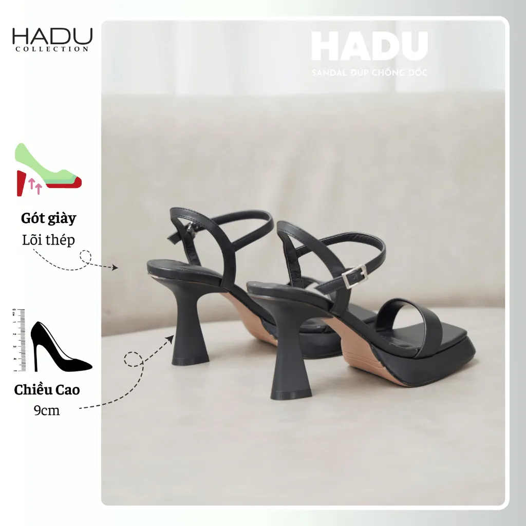 Ảnh Giày Cao Gót Đế Vuông 9P Quai Ngang Đúp Trước 3P VENESSA HADU M967 Da PU Cao Cấp BH 12T 4