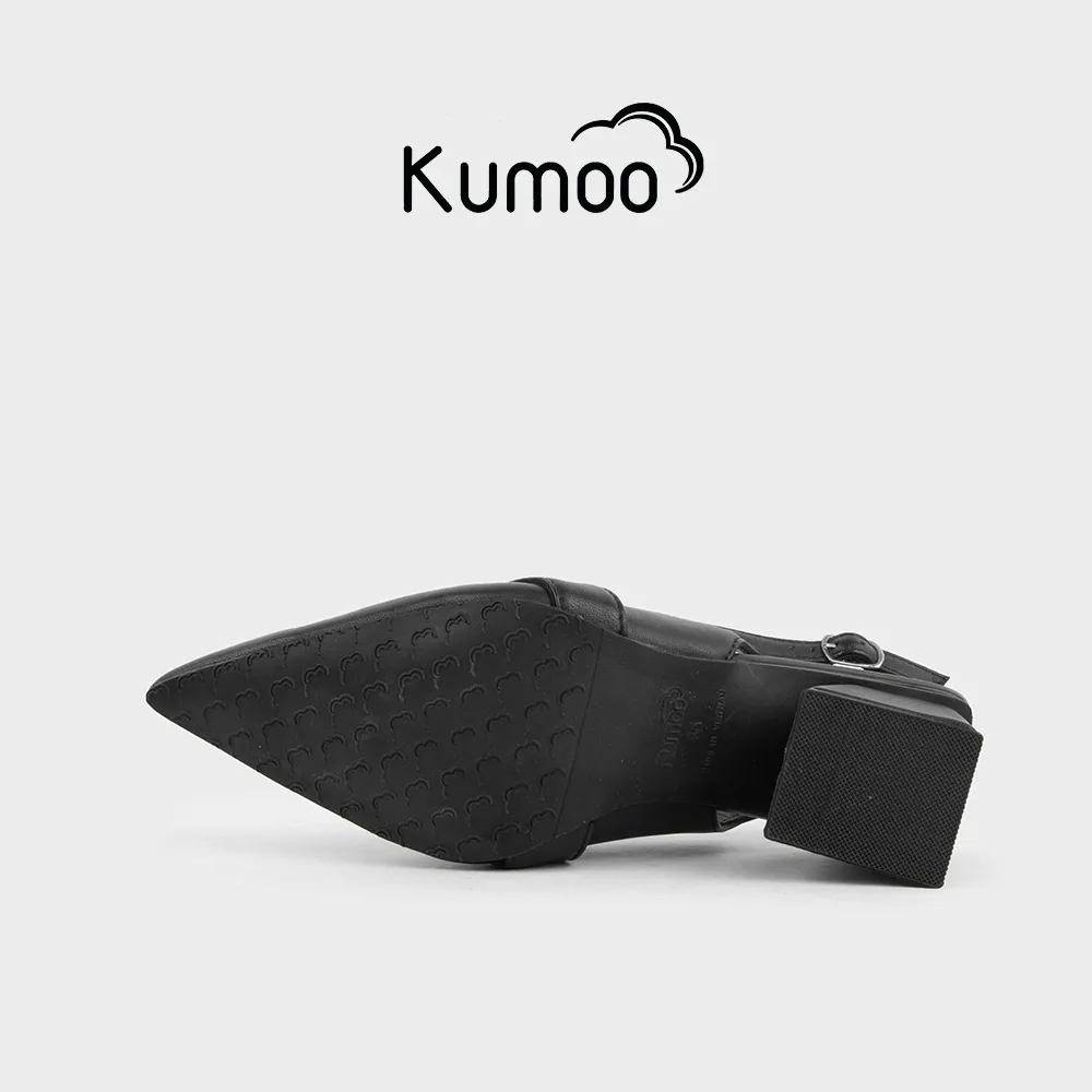 Ảnh Giày Cao Gót Kumoo Kuro Mzu GCG-KUMO-025-A Màu Đen Mũi Nhọn Gót Vuông Phong Cách Công Sở Điển Hình 4