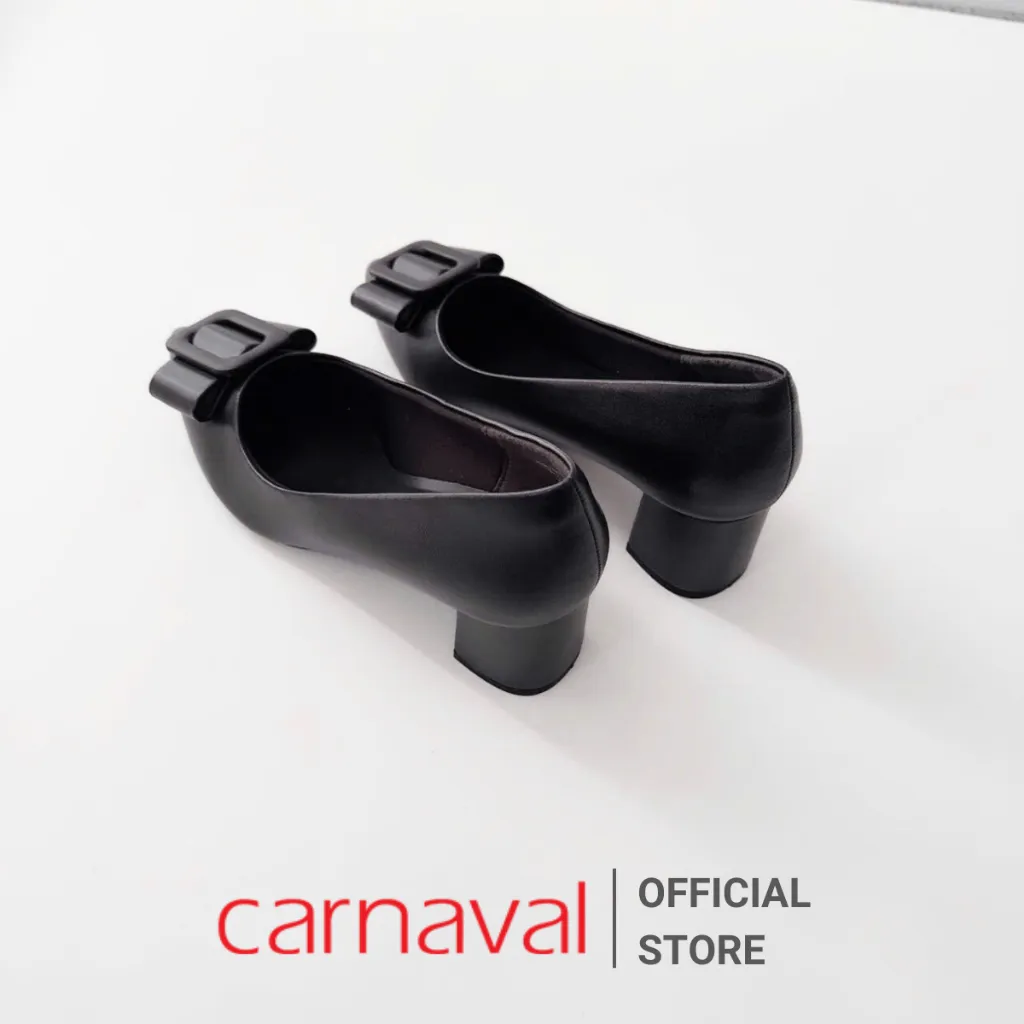 Ảnh Giày Cao Gót Mũi Nhọn Đính Khóa Carnaval Gót Vuông 5cm Phong Cách Công Sở Sang Trọng - VS77 3