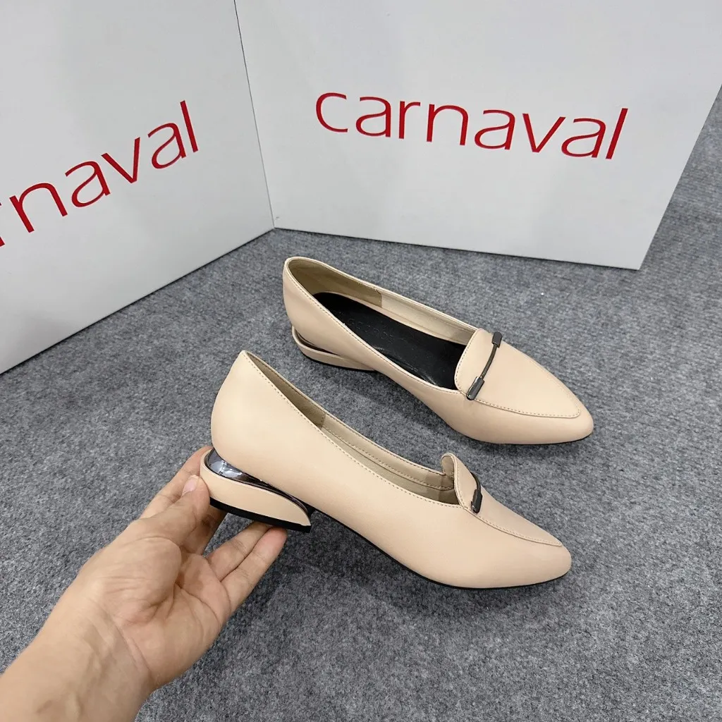 Ảnh Giày cao gót mũi nhọn trang trí khóa GCOROI cao 3 cm da cao cấp siêu sang - VS65 4