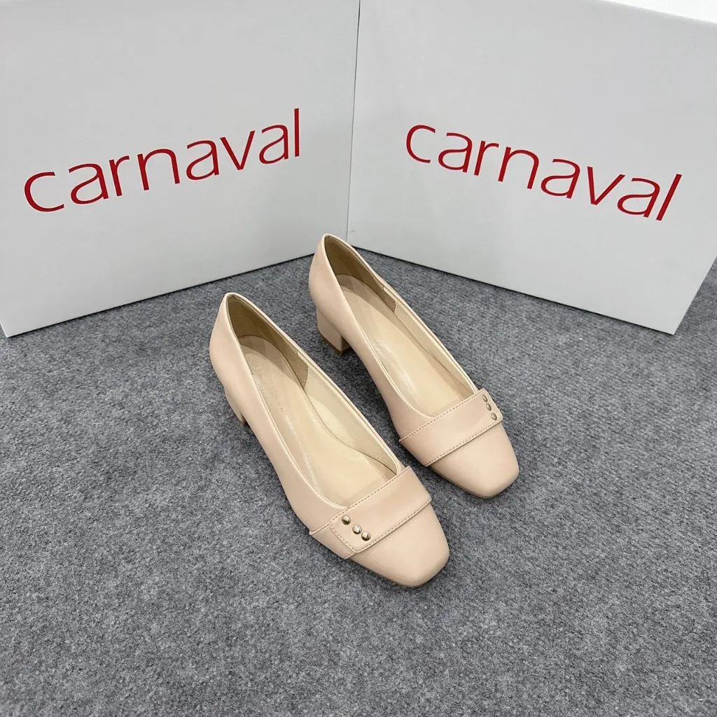 Ảnh Giày cao gót mũi tròn trang trí khóa GCOROI cao 4 cm da cao cấp siêu sang - VS63 4