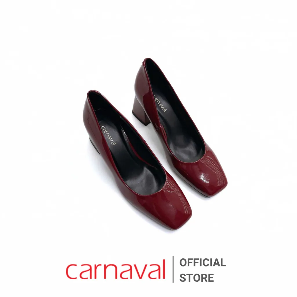 Ảnh Giày Cao Gót Mũi Vuông Carnaval Sang Trọng 7 Phân Da Bóng Cao Cấp - VS67 2