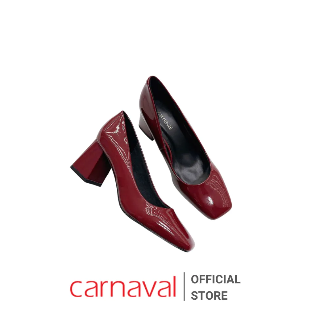 Ảnh Giày Cao Gót Mũi Vuông Carnaval Sang Trọng 7 Phân Da Bóng Cao Cấp - VS67 3