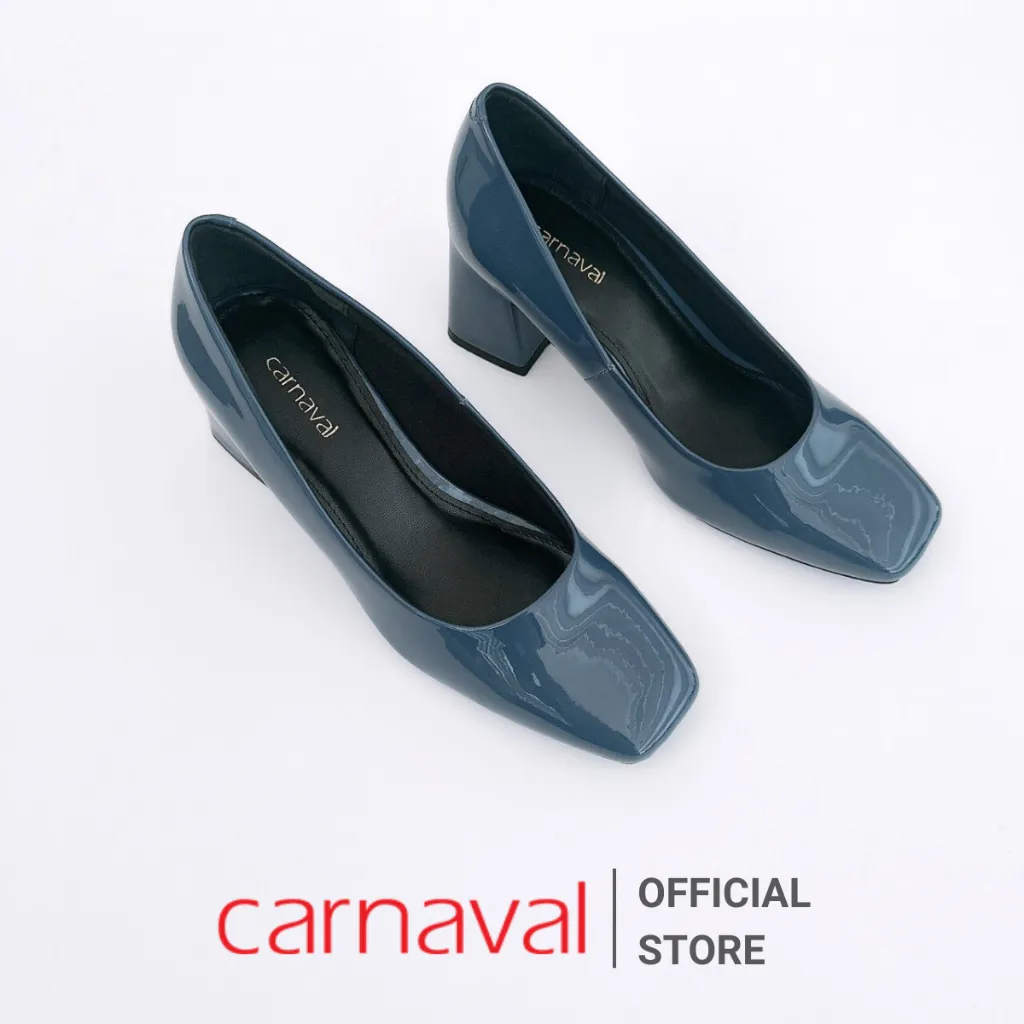 Ảnh Giày Cao Gót Mũi Vuông Carnaval Sang Trọng 7 Phân Da Bóng Cao Cấp - VS67 4