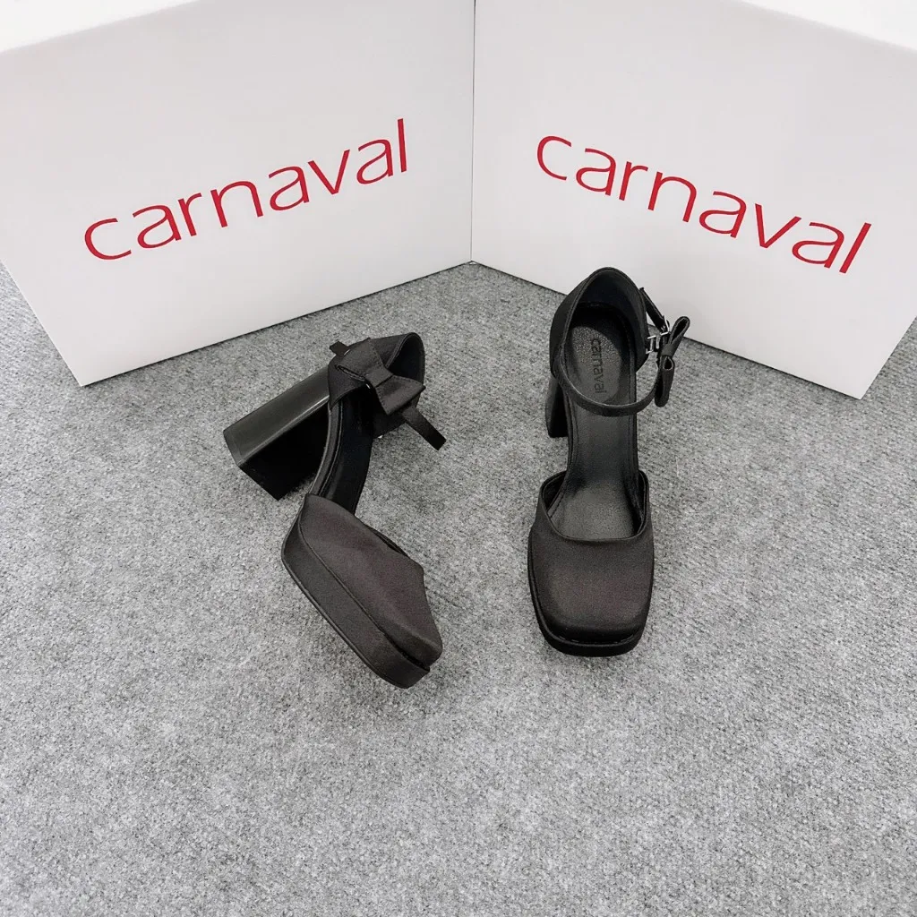 Ảnh Giày cao gót mũi vuông sang trọng thiết kế hiện đại cao cấp gót vuông 9cm Carnaval - VS11 3