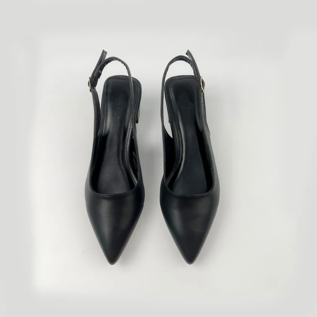 Ảnh Giày Cao Gót Nữ 3 Phân Mũi Nhọn Dáng Slingback, Guốc Nữ Đế Vuông Kín Mũi Sang Trọng NU223 2